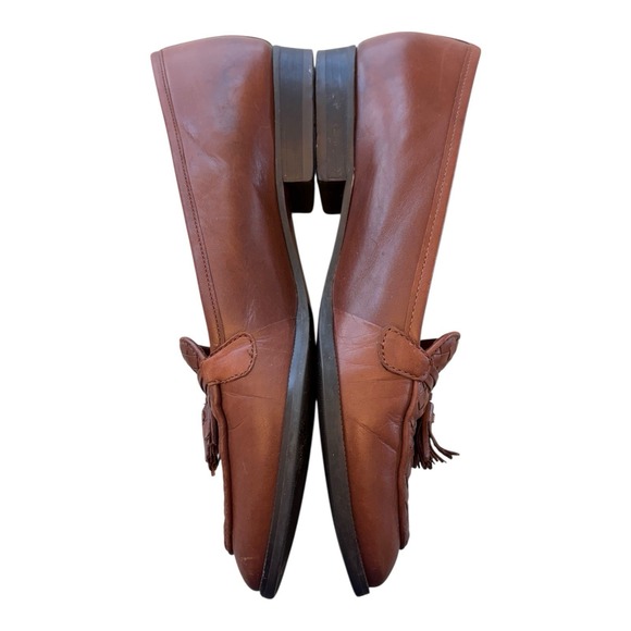 Vintage Etienne Aigner Womens 7 N Tassel Loafers Woven Brown‎ Leather Made Spain - Picture 10 of 13